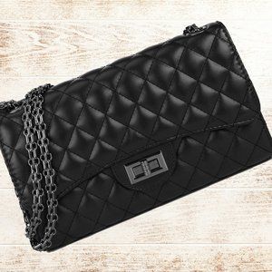 Crossbody Bag Shoulder Purse Evening Clutch Womens Handbag Ladies Fashion Black